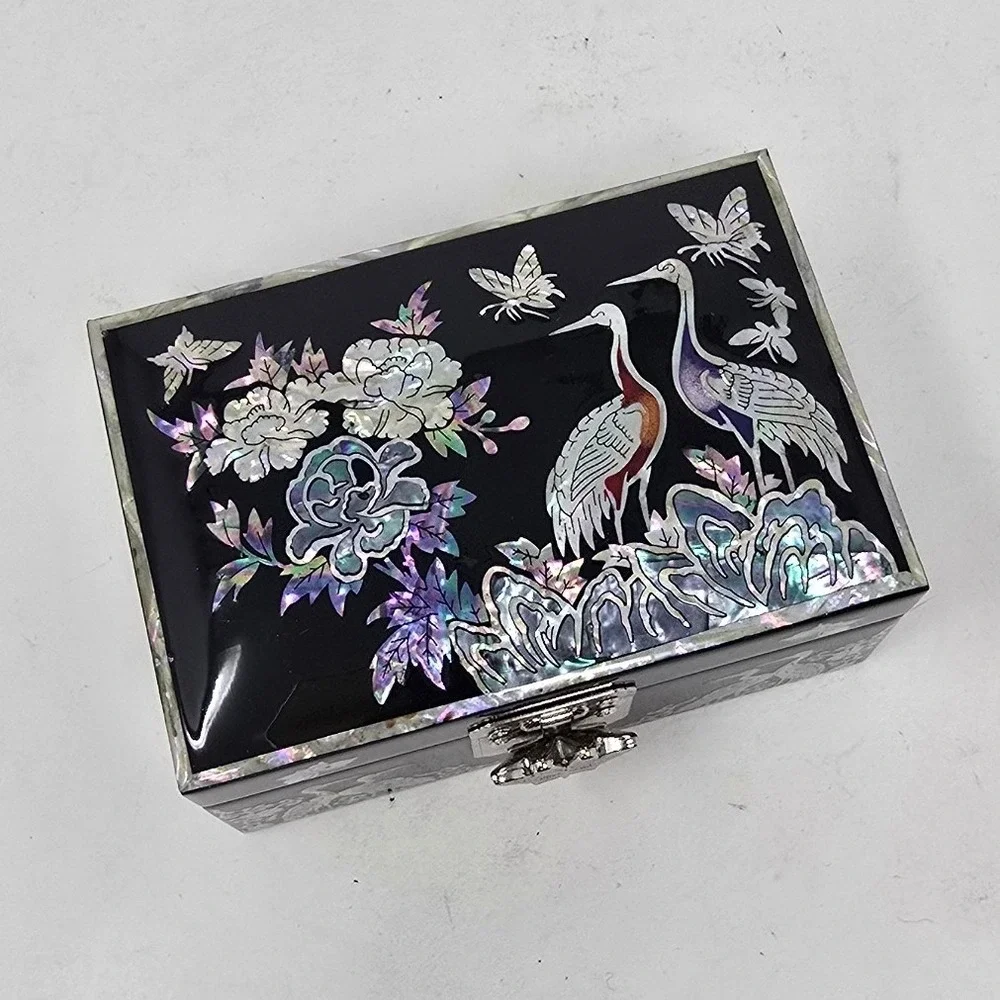 February Mountain Mother of Pearl Inlay jewelry box Korea wood trinket case